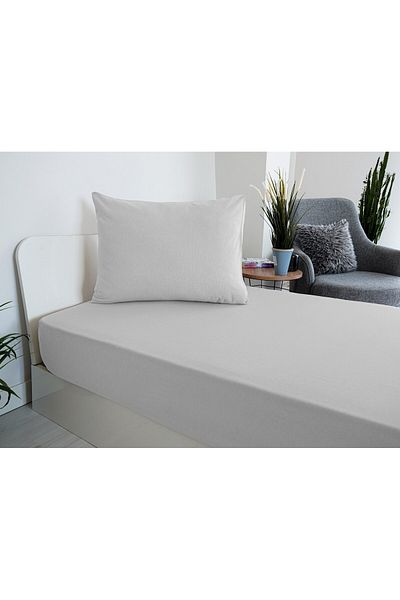 Sudemhome Single Cotton Solid Color Fitted Sheet Set 100X200 cm +30 cm Depth