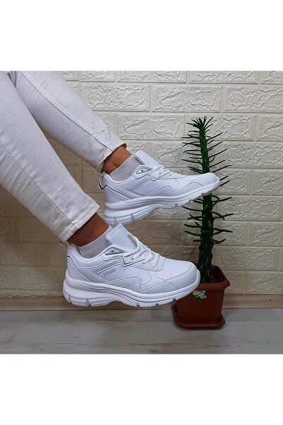 Kinetix Melly Pu Beyaz Fuspetli Dolgu Topuk  Spor Ayakkabı
