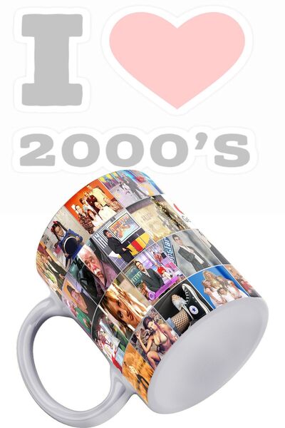 remonz 2000's 40 Photo Printed 100% Porcelain White Mug