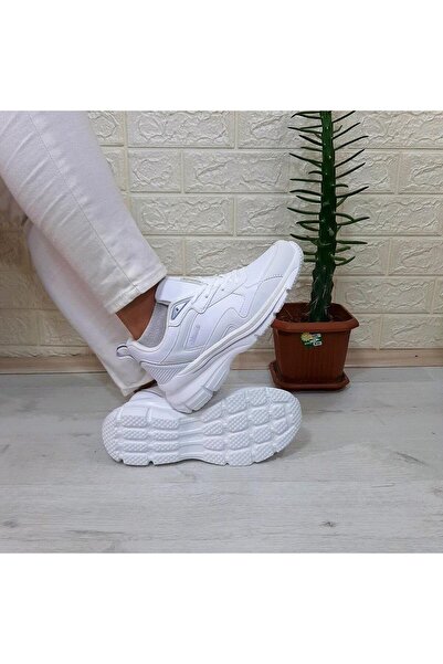 Kinetix Melly Pu Beyaz Fuspetli Dolgu Topuk  Spor Ayakkabı