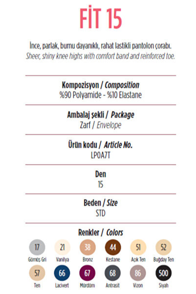 Penti DARK BLUE - Economic Pack of 3 Pieces, Bright Color No:66, 15 Denim Fit Durable Toe Trouser Socks