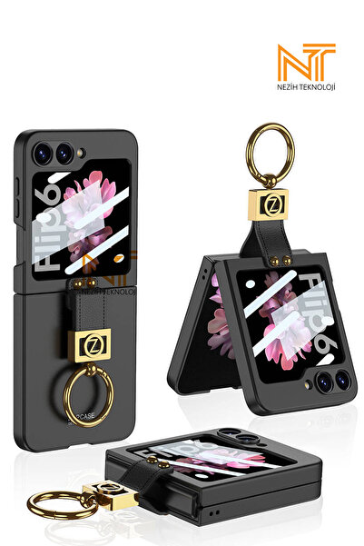 Nezih Case Samsung Galaxy Z Flip 6 / Z Flip 7 FE Uyumlu Z Harfli Yüzüklü Kıpt...
