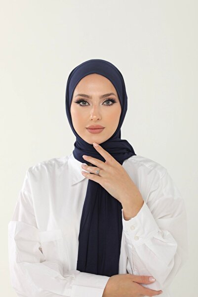 Beyzak Lacivert Luxury Penye Şal - Kadın Tesettür Jersey Hijab Lycra Shawl