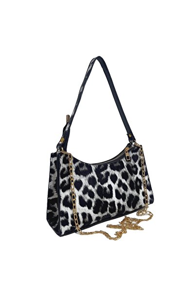 nugebag Leopar Desenli Timsah ve Yılan Derisi Desenli Kadın Baget&Omuz Çantas...