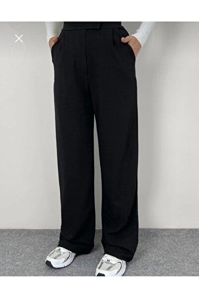 silk&more بنطلون بالازو أسود من الليكرا للسيدات من GOCUK