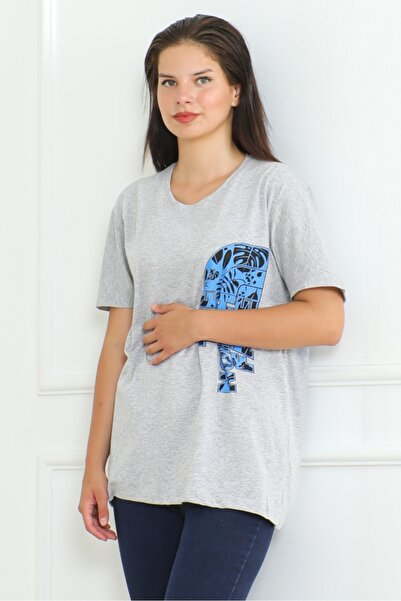 Bestenur Сірий футболка з принтом The Nort 1075