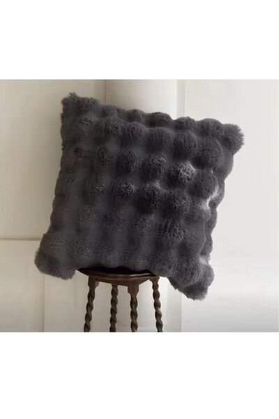 BALADI HOME Dark Gray Plush Thick Cushion - 40X40 cm Rabbit Single Side Cushion (1 Piece)