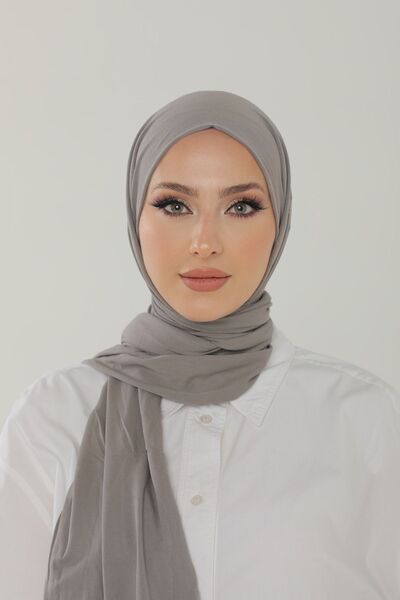 Beyzak Gray Luxury Combed Cotton Shawl - Women's Hijab Jersey Hijab Lycra Shawl