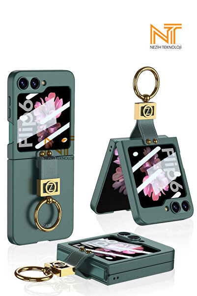Nezih Case Samsung Galaxy Z Flip 6 / Z Flip 7 FE Uyumlu Z Harfli Yüzüklü Kıpt...