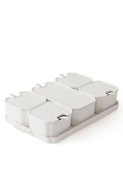 Tekbir Porcelain 6 Piece Breakfast Set with Tray and Spoon
