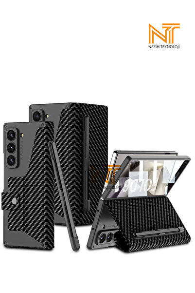 Nezih Case Samsung Galaxy Z Fold 6 Uyumlu Kamera Korumalı Karbon Tasarımlı Kı...