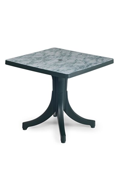 Papatya Diva Masa - Mermer Desenli / Bahçe, Balkon, Havuz, Teras Masası (80X80 cm Kare)