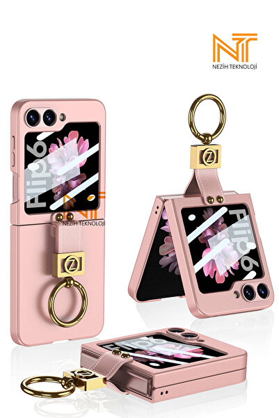 Nezih Case Samsung Galaxy Z Flip 6 / Z Flip 7 FE Uyumlu Z Harfli Yüzüklü Kıpt...