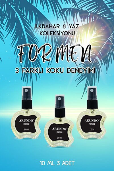 ARUNDO XİR Arundo Ilkbahar-yaz Erkek Parfüm Seti, 10 ml X 3 Adet Deneme Kokus...