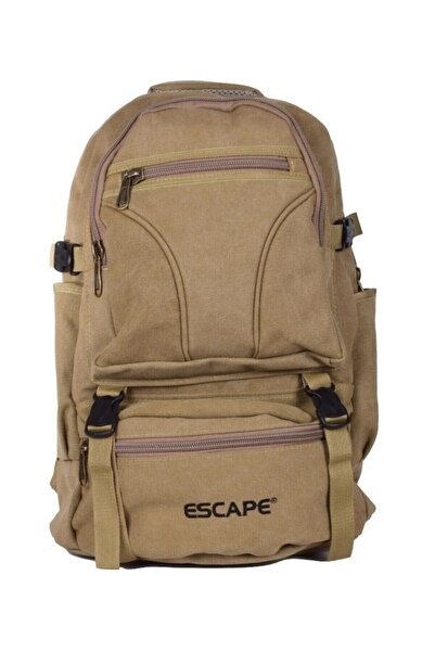 ESCAPE Large Backpack Canvas Backpack Beige Cream Canvas Bag