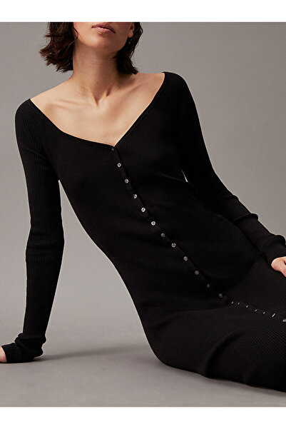 Calvin Klein Button-Through Jumper Dress