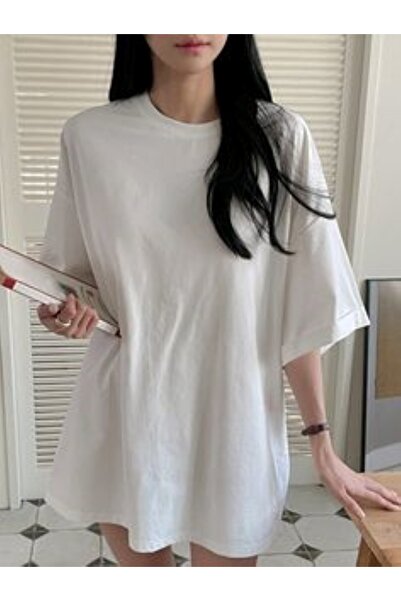 FİTGO Tricou alb supradimensionat pentru femei