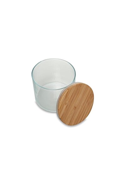 Paşabahçe Bamboo Wooden 6-Piece Jar with Silicone Lid 700cc