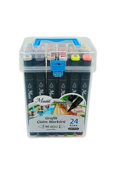 Masis Double Sided Twin Graphic Marker Pen Set 24 Colors
