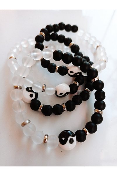 PİRAMİGO Ying Yang Harmony Bracelet Natural Stone Bracelet Night And Day Feng Shui