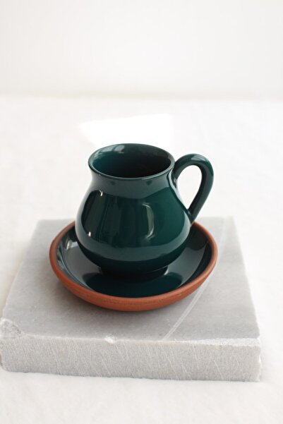 Toprak Ürünler Tulip Sechs-Person Cup Set (Petrol Green)