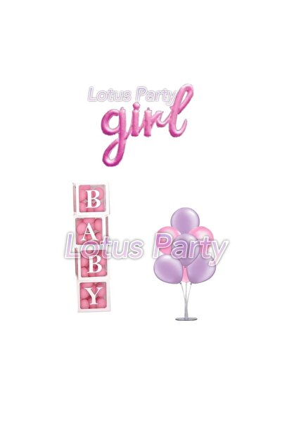 LOTUS PARTY Yeni Doğan Hastane Oda Süsleme Kız Bebek Seti ( Baby Kutu 7 Li Ba...