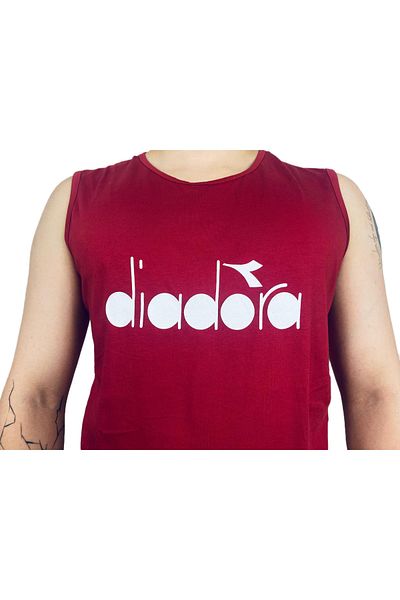 Diadora Therm Men's Claret Red Sleeveless T-Shirt - 1Atl01-Bordo