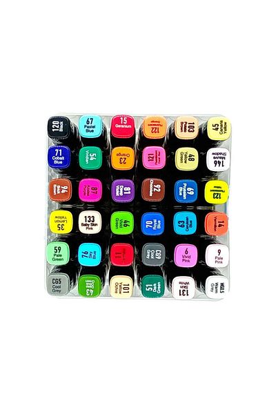 Masis Double Sided Twin Graphic Marker Pen Set 36 Colors