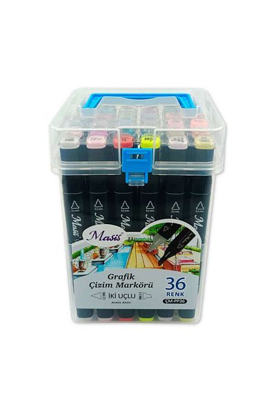Masis Double Sided Twin Graphic Marker Pen Set 36 Colors