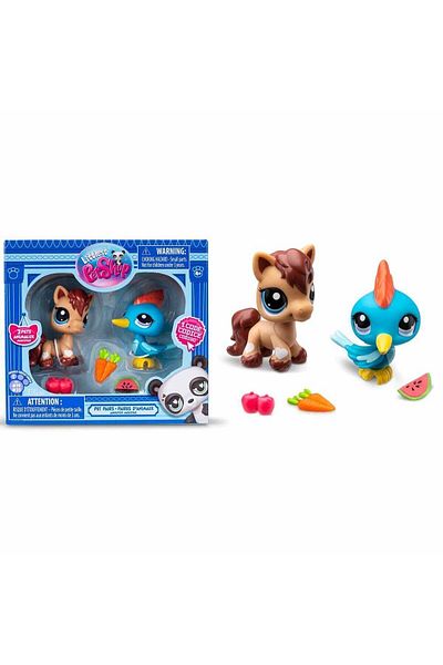Littlest Pet Shop مجموعة شخصيات مينيشز مكونة من قطعتين - المهر ونقار الخشب