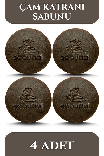 sabunal Pine Tar Soap 4 Pieces - Natural Care Soap for Sensitive Skin