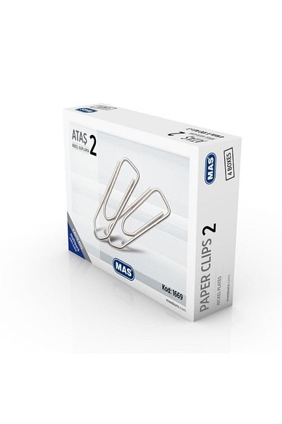 Mas Multipack - Paper Clip No:2 Nickel Coated 100 Pieces X 4