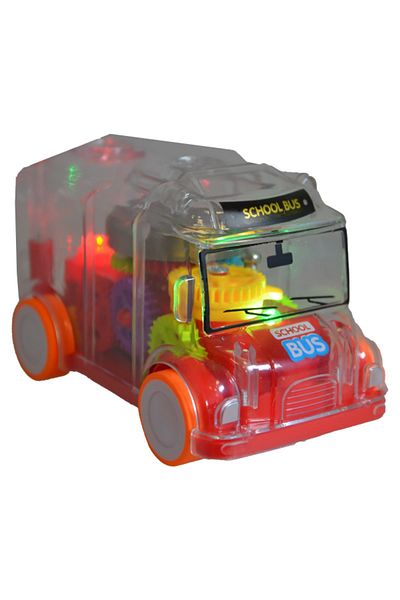 CToys Ctoy Transparent Minibus with Light and Sound Red