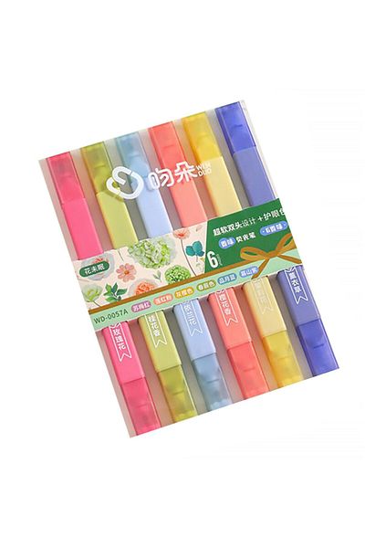 Kuki Double Ended Highlighter 6 Colors WD-0057A