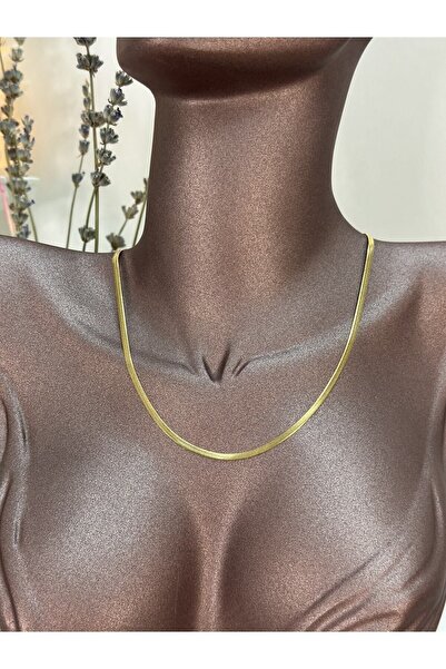 staınless steel Italyan Zincir Altın Kaplama Çelik Kolye 316l 40cm