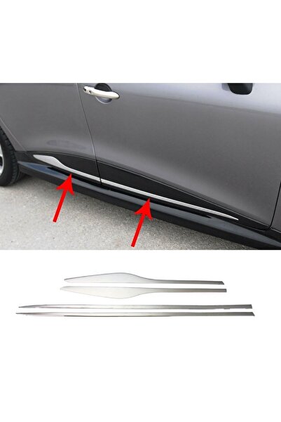MYTUNİNG Renault Clio 4 Hb-sw Krom Yan Kapı Çıtası 4 Parça P.çelik 2012-2019 ...