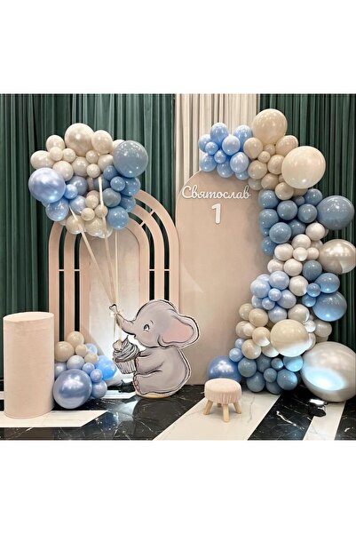 Çemrek Süs Parti مجموعة بالونات رمل البحر الأزرق من Storm مجموعة عيد ميلاد مك...