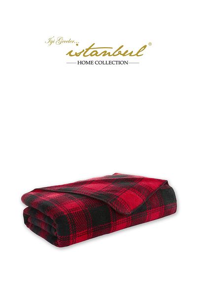 İyi Geceler İstanbul Red Ruby Double Cotton Blanket