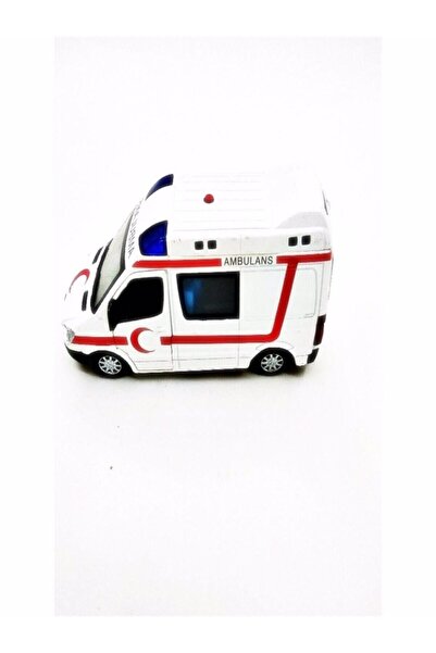 MERCEDES Siren Sesli Işıklı 1/32 Çekbırak Metal Oyuncak Ambulans