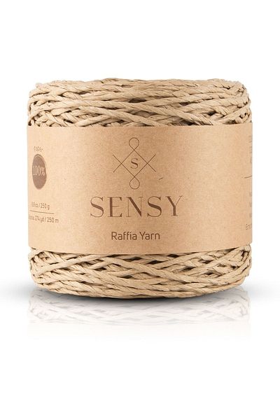 SENSY Premium 250 gr Φυσικό Χαρτί Σχοινί, Ψάθινο Χαρτί Κλωστή, Ράφια, τσάντα, σουπλά, Σχοινί Καπέλο, 250m Φυσικό