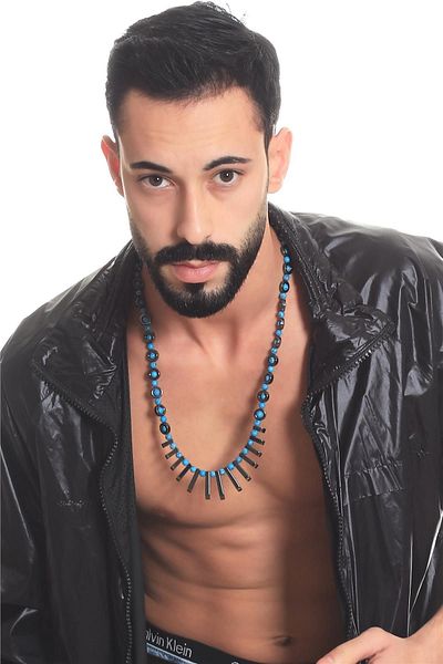 LABALABA Men's Natural Stone Handmade Design Necklace