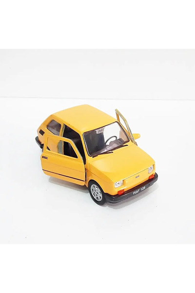 Generic Brand 1.36 مقياس WELLY BRAND مرخص FIAT BIS 126 لون أصفر 12 سم موديل سيارة معدنية