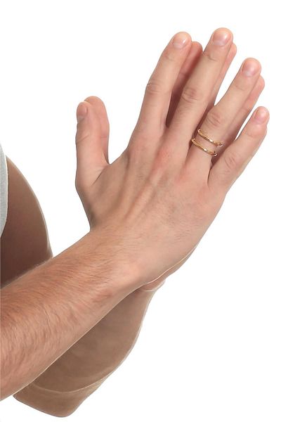 LABALABA Men's Lacquer Gold Color Plated Wire Wrap Ring