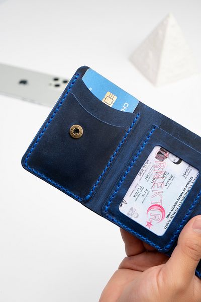 Niki Leather Δερμάτινη θήκη για πορτοφόλι Navy Blue Ramos