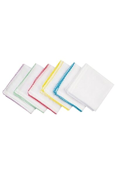 Kezban Tekstil Λευκό Κεντητό Βαμβακερό Τυρόπανο Εσωτερικό Μαντήλι 5 Τεμάχια 90x90