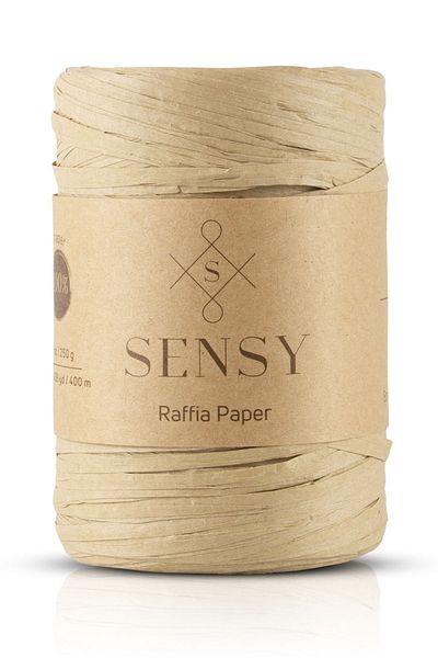 SENSY Премиум 400 метра въже от рафия, чанта, въже от рафия, хартиено въже, въже Supla, 250 грама, естествено въже