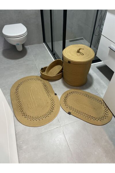 ERSU AHAT HOME DESİGN EA Banyo Takımı Çamaşır Sepeti Banyo Organizer sepet Pa...