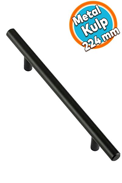 NZB Mobilya Mutfak Çekmece Dolap Kapak Kulpu Kulbu 224 mm Mat Siyah Metal Kulp