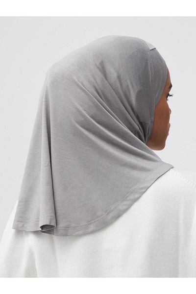 Femple Modest Silver Colored Bonnet Shawl - Underscarf