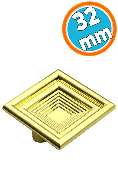 NZB Çekmece Mutfak Kapak Dolap Kulpu Kulbu 32 mm Gold Kare Sert Plastik Kulp